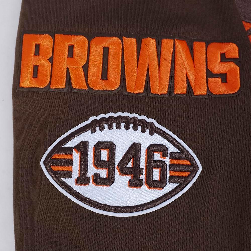 imagePro Standard Mens NFL Mash Up Brushed Back French Terry Pull Over HoodieBrown