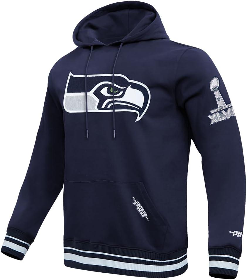 imagePro Standard Mens NFL Mash Up Brushed Back French Terry Pull Over HoodieMidnight Navy