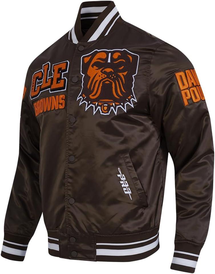 imagePro Standard Mens NFL Mash Up Satin JacketBrown
