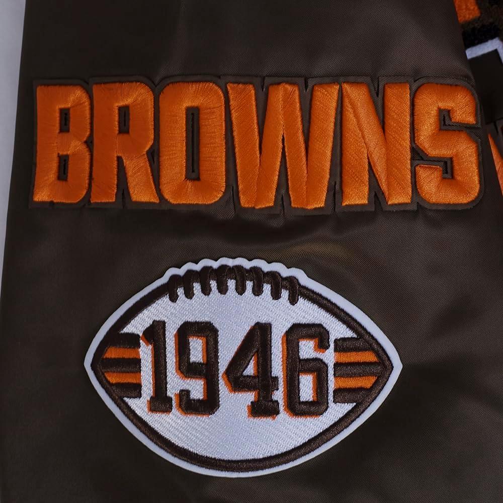 imagePro Standard Mens NFL Mash Up Satin JacketBrown