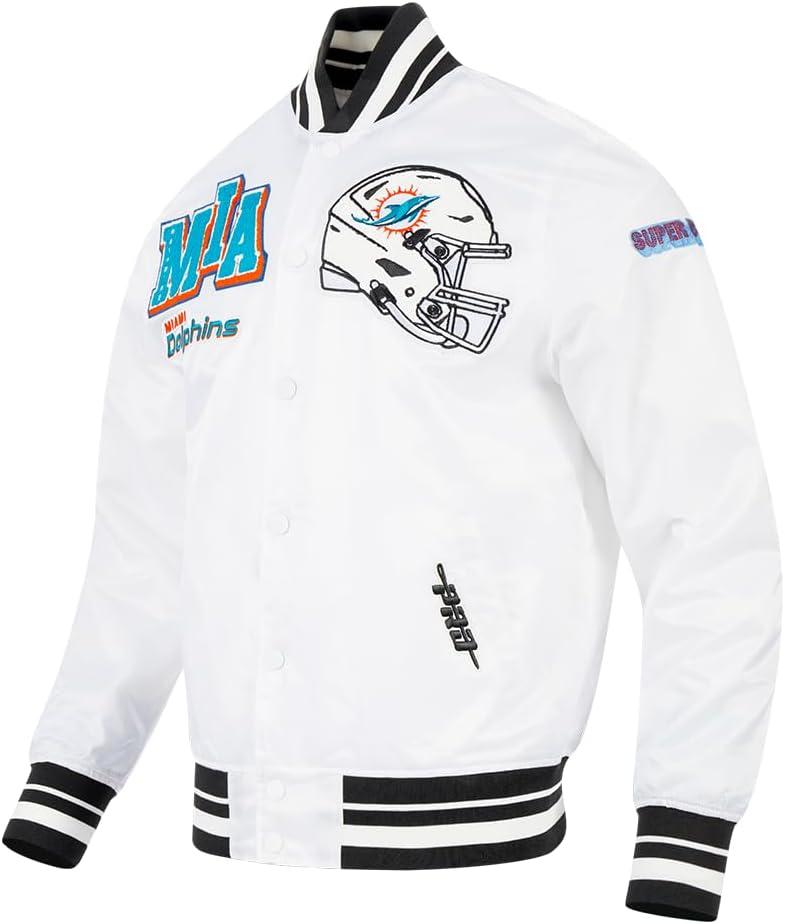 imagePro Standard Mens NFL Mash Up Satin JacketWhite