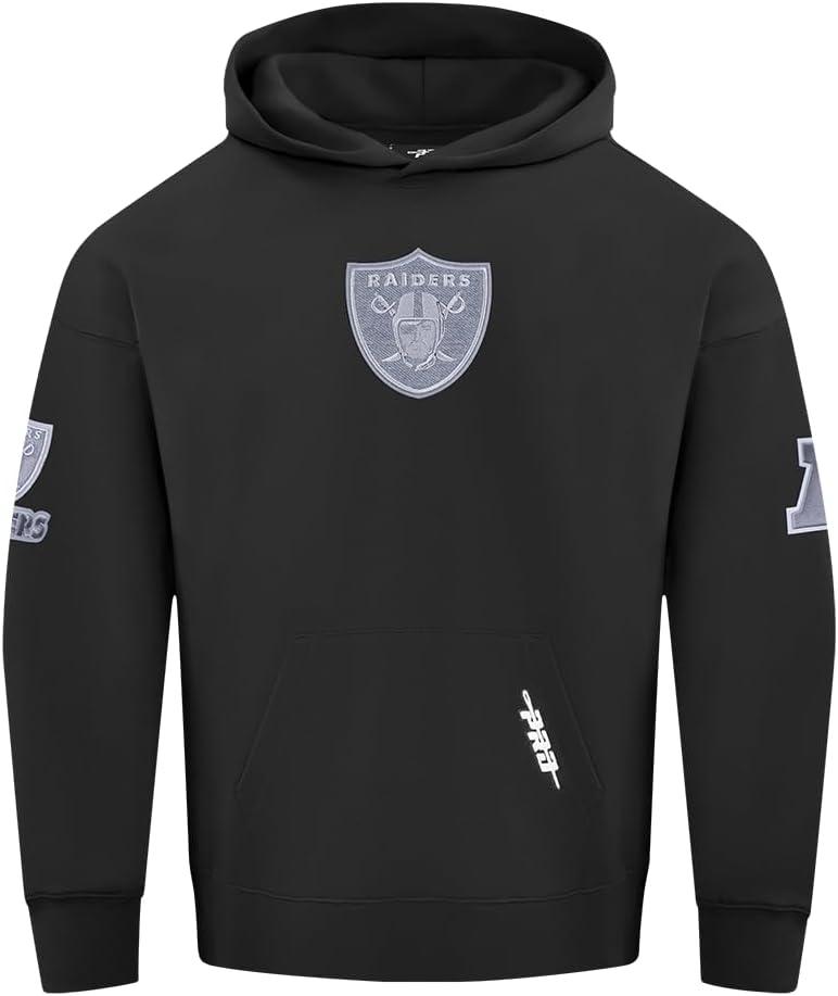 imagePro Standard Mens NFL Reverse French Terry Brushed Back French Terry Pull Over HoodieBlack