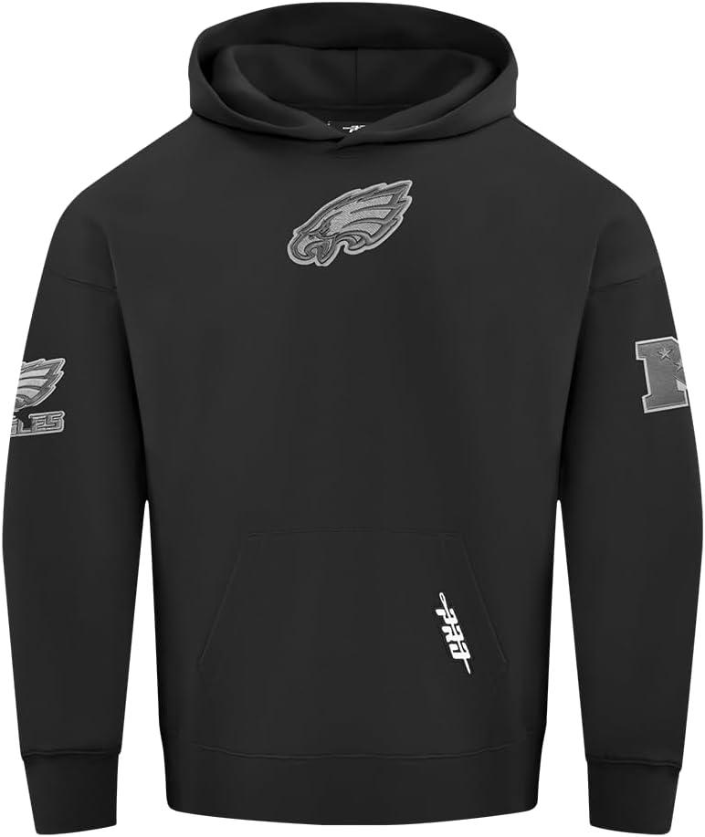 imagePro Standard Mens NFL Reverse French Terry Brushed Back French Terry Pull Over HoodieBlack