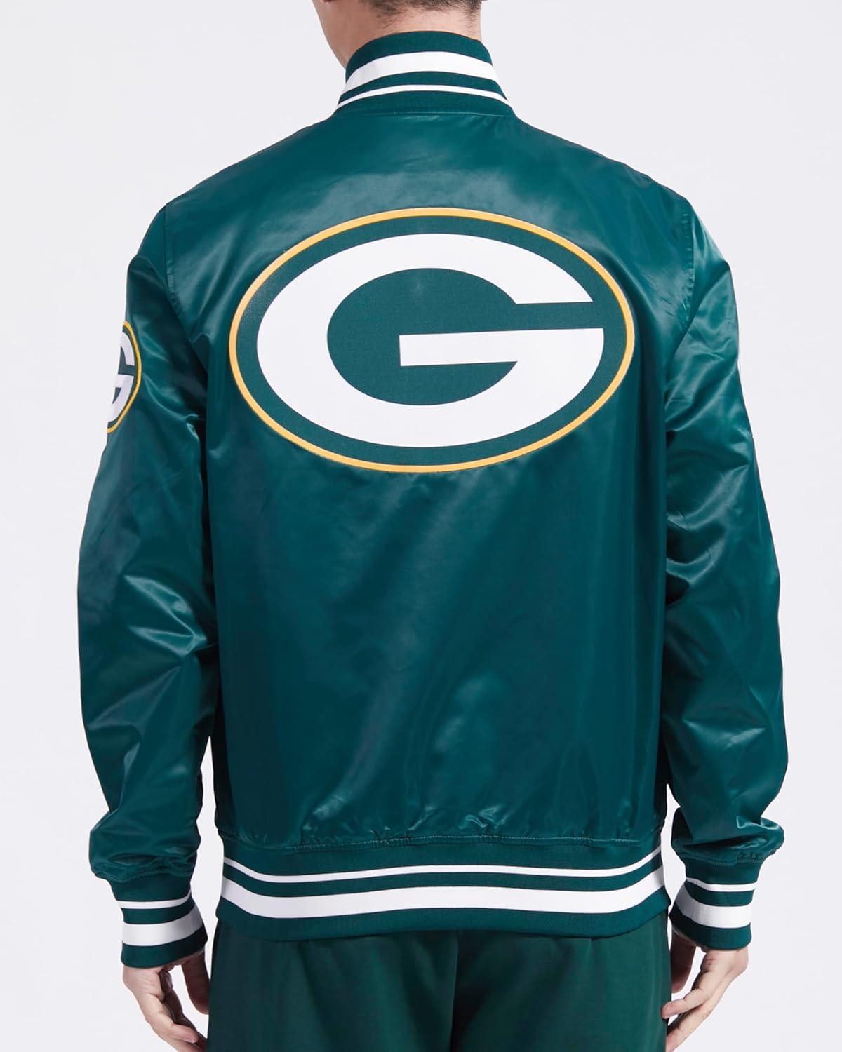 imagePro Standard Mens NFL Script Tail Satin JacketGreen