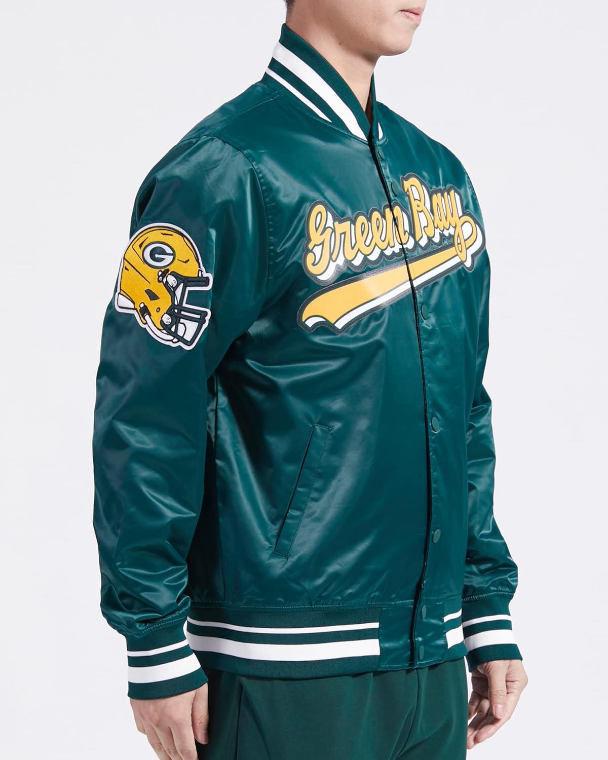 imagePro Standard Mens NFL Script Tail Satin JacketGreen