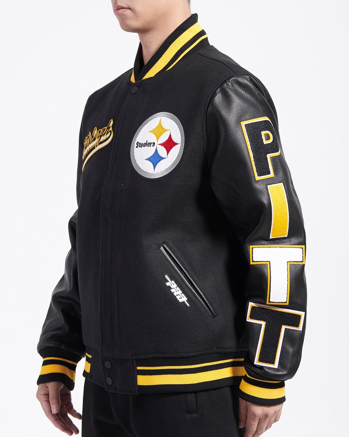 imagePro Standard Mens NFL Script Tail Varsity JacketBlack