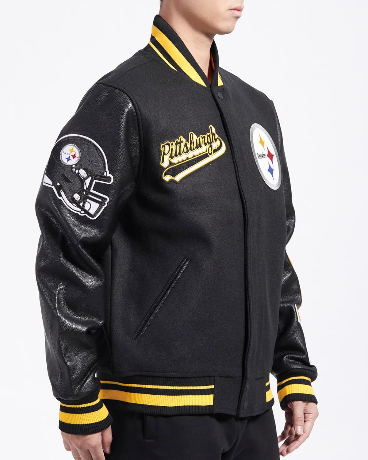 imagePro Standard Mens NFL Script Tail Varsity JacketBlack