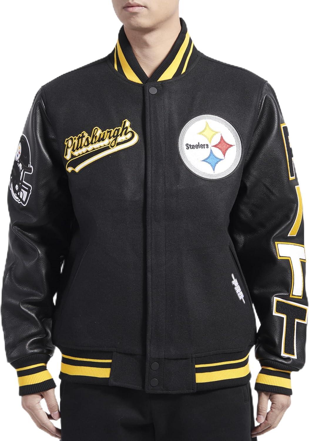 imagePro Standard Mens NFL Script Tail Varsity JacketBlack