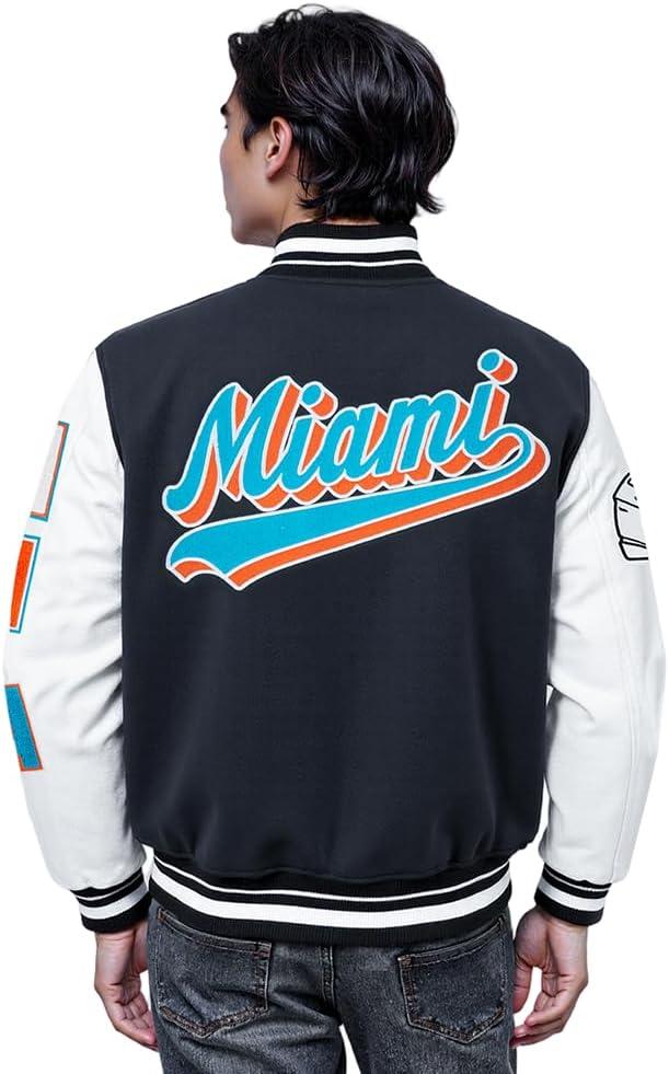 imagePro Standard Mens NFL Script Tail Varsity JacketBlack