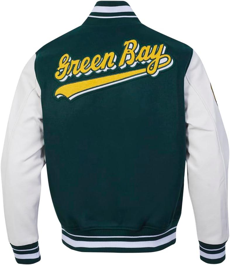 imagePro Standard Mens NFL Script Tail Varsity JacketGreen