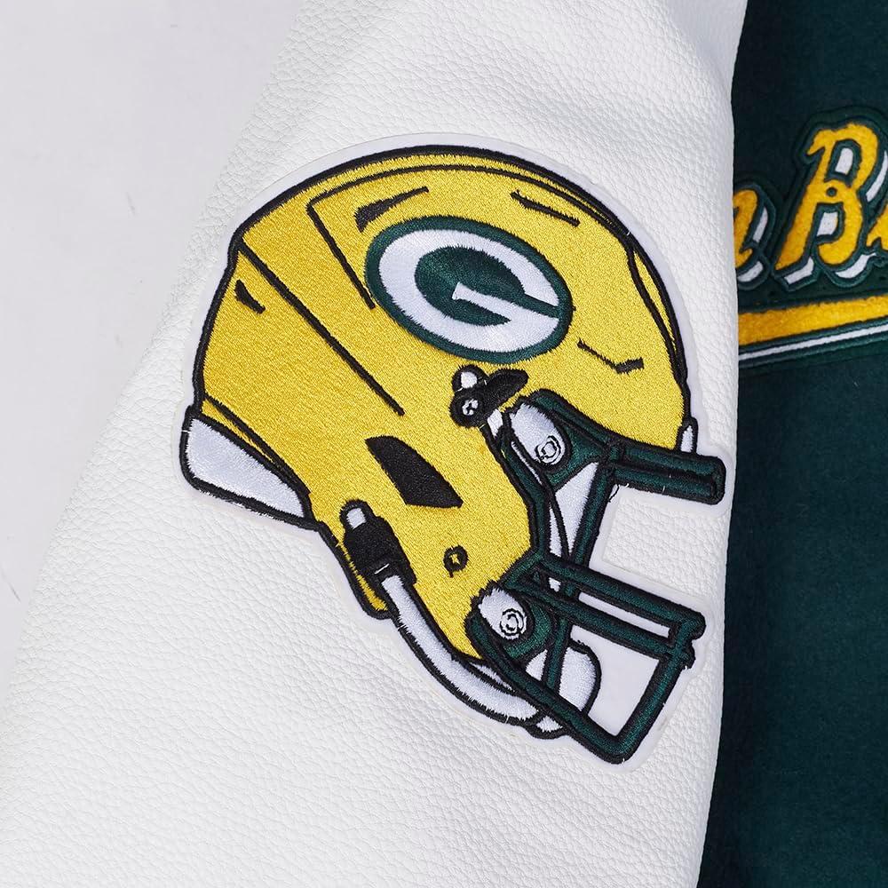 imagePro Standard Mens NFL Script Tail Varsity JacketGreen