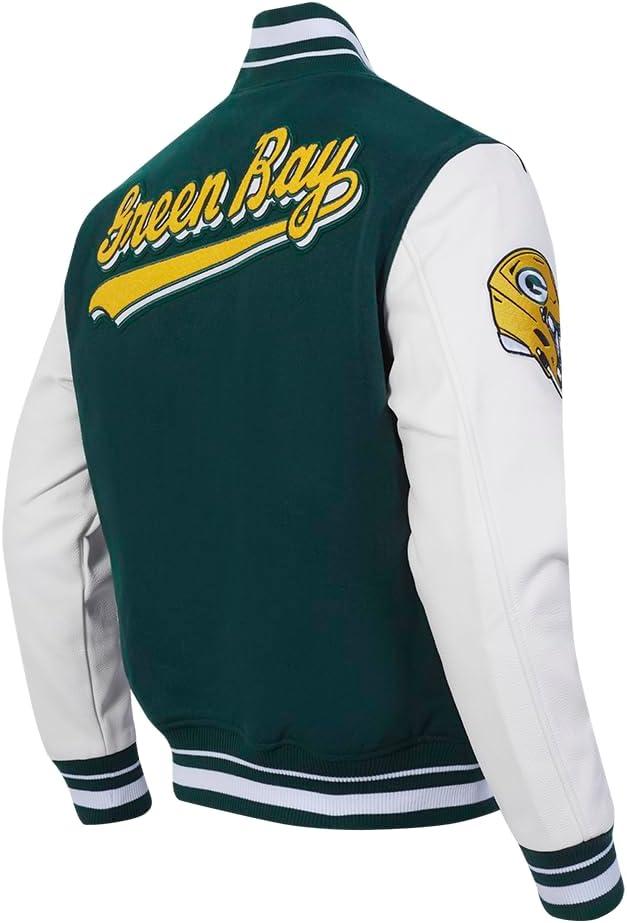 imagePro Standard Mens NFL Script Tail Varsity JacketGreen