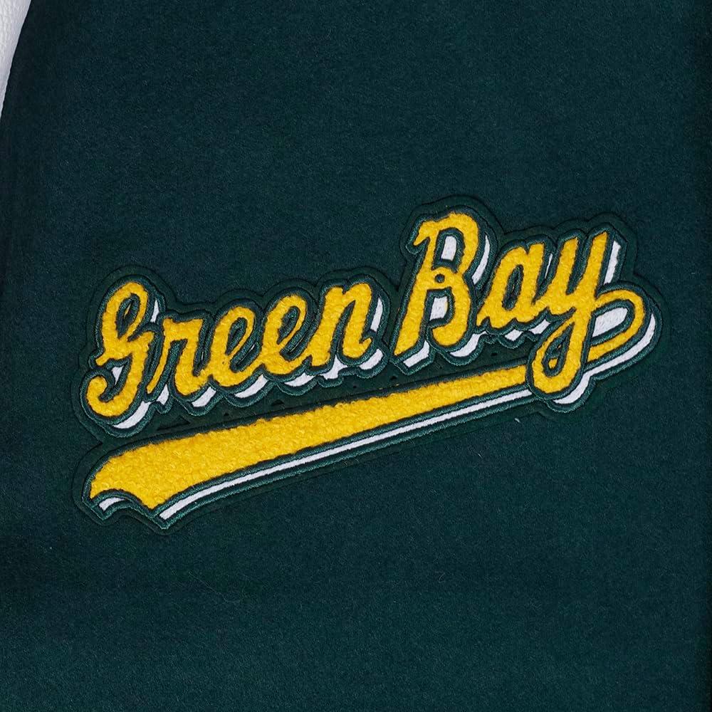 imagePro Standard Mens NFL Script Tail Varsity JacketGreen