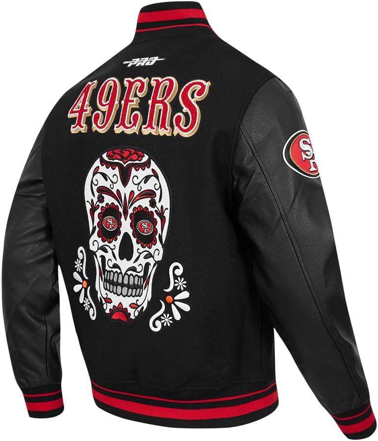 imagePro Standard Mens NFL Sugar Skull Varsity JacketBlack