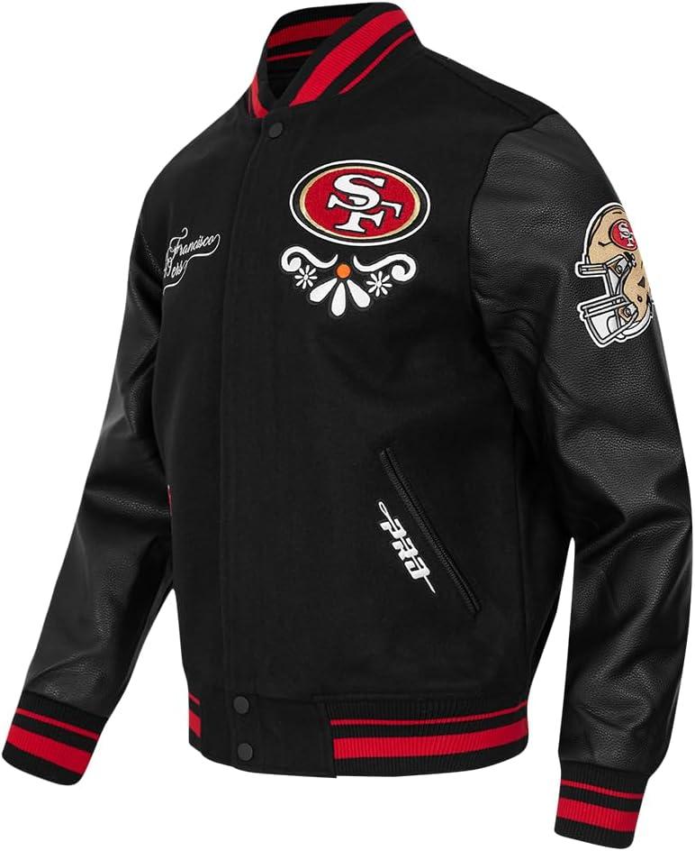 imagePro Standard Mens NFL Sugar Skull Varsity JacketBlack