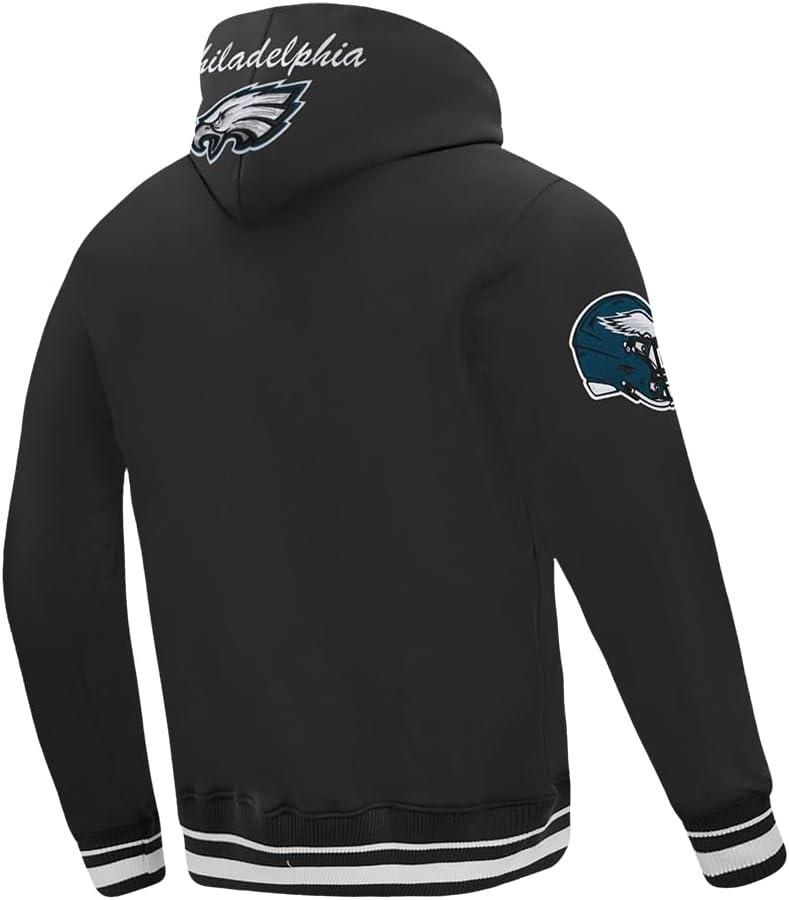 imagePro Standard Mens NFL Team Badge Brushed Back French Terry Pull Over HoodieBlack