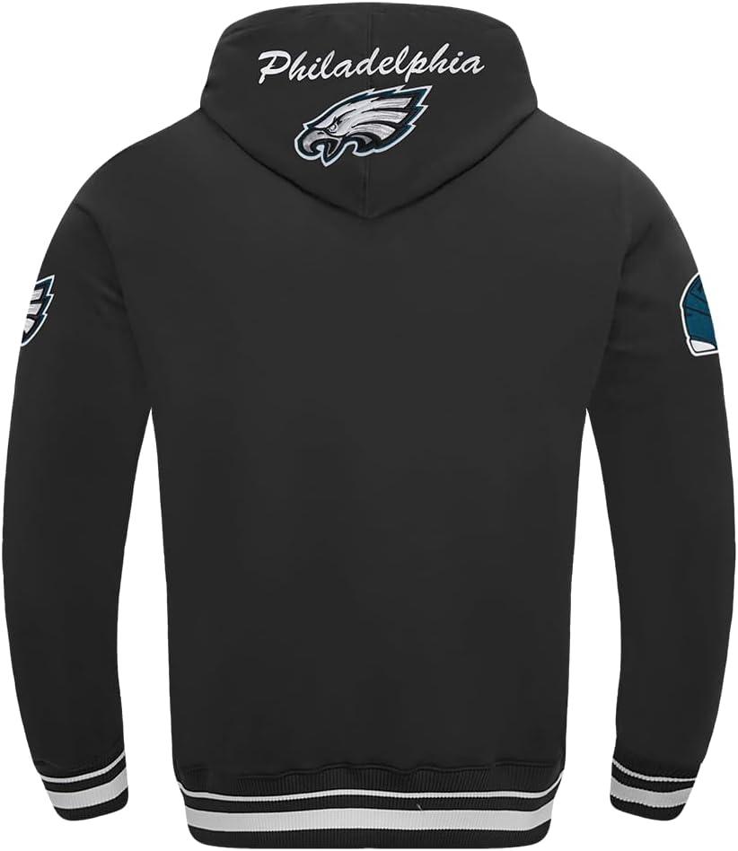 imagePro Standard Mens NFL Team Badge Brushed Back French Terry Pull Over HoodieBlack