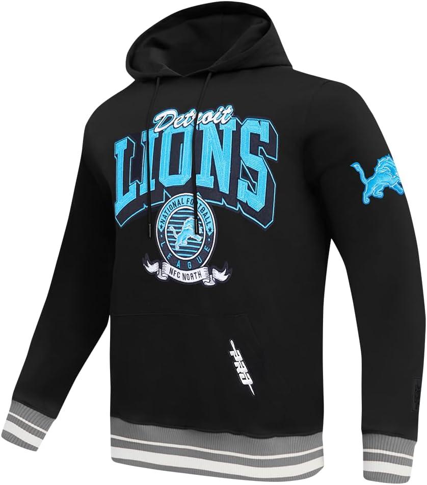 imagePro Standard Mens NFL Team Badge Brushed Back French Terry Pull Over HoodieBlackGray