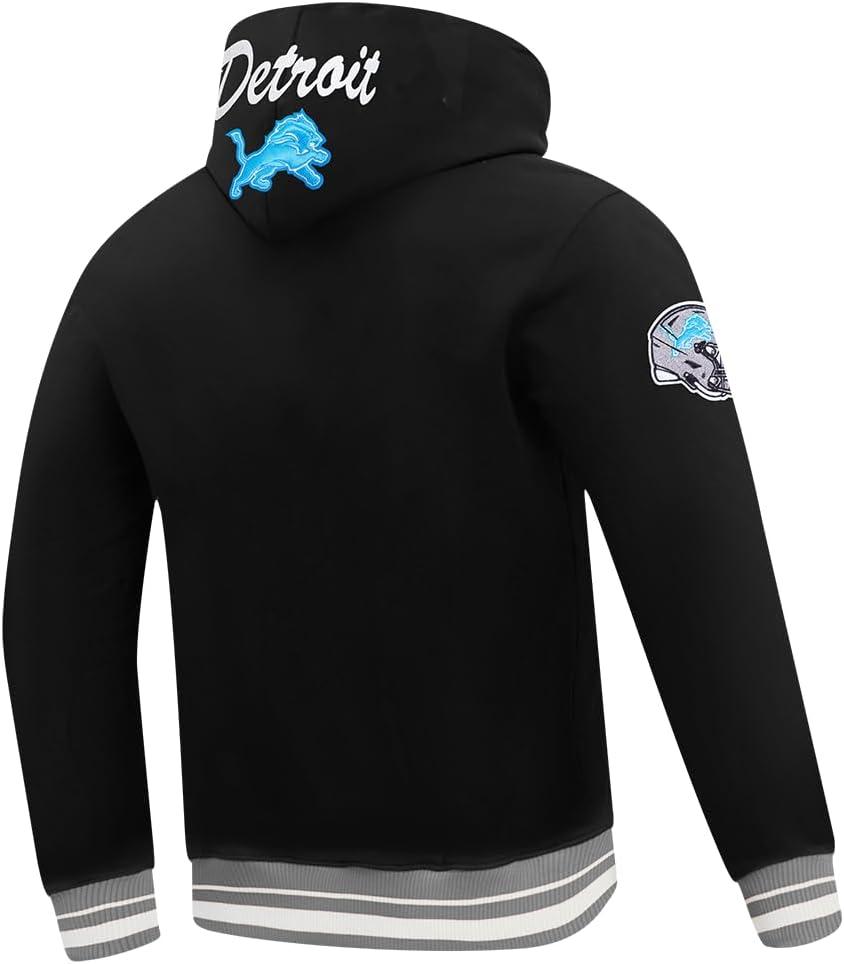 imagePro Standard Mens NFL Team Badge Brushed Back French Terry Pull Over HoodieBlackGray