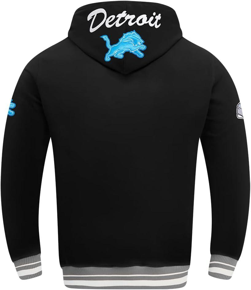 imagePro Standard Mens NFL Team Badge Brushed Back French Terry Pull Over HoodieBlackGray