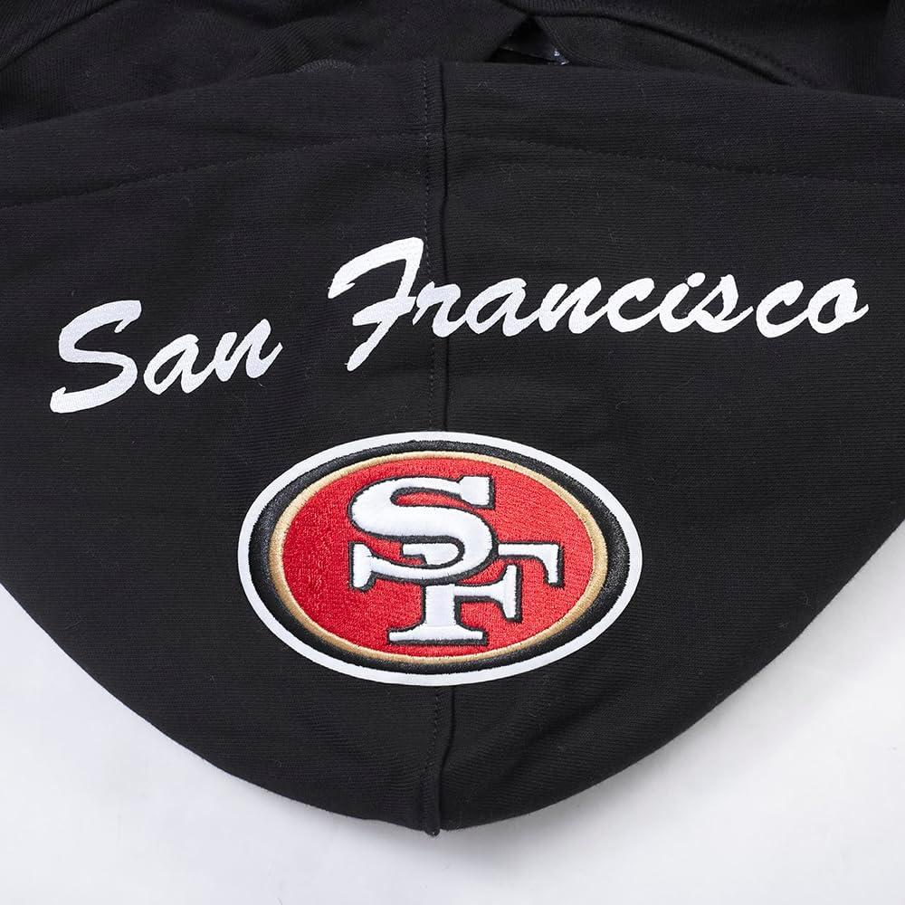imagePro Standard Mens NFL Team Badge Brushed Back French Terry Pull Over HoodieBlackRedBlack
