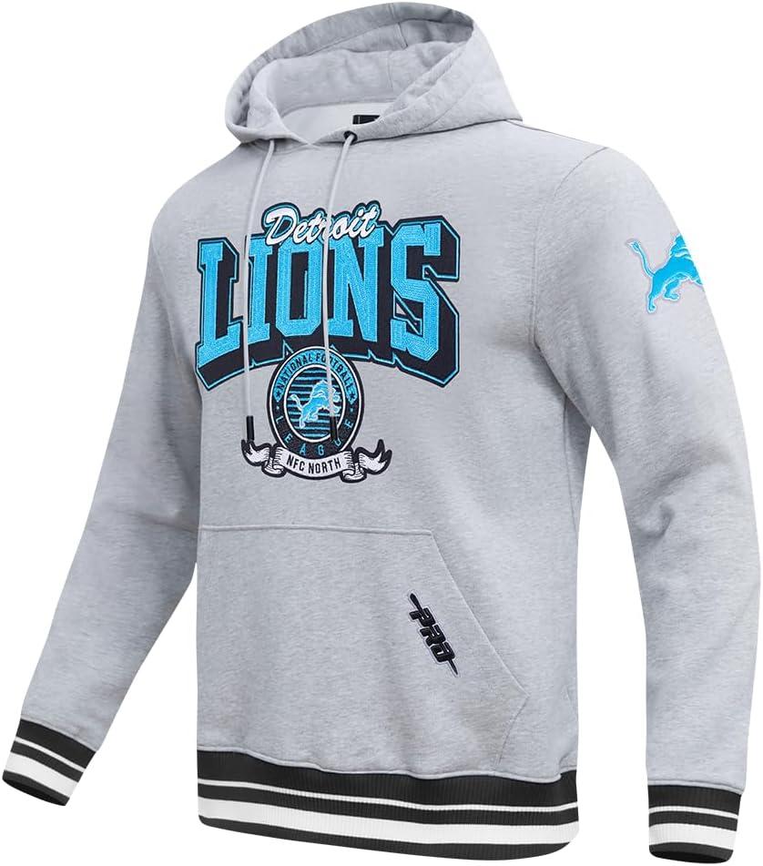 imagePro Standard Mens NFL Team Badge Brushed Back French Terry Pull Over HoodieGrey