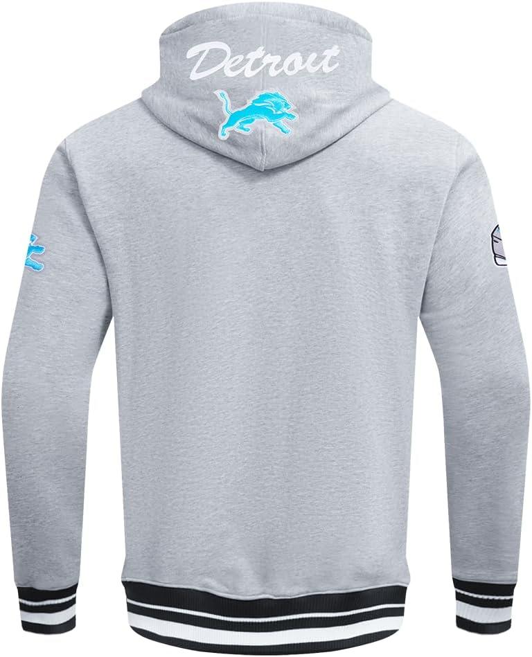 imagePro Standard Mens NFL Team Badge Brushed Back French Terry Pull Over HoodieGrey