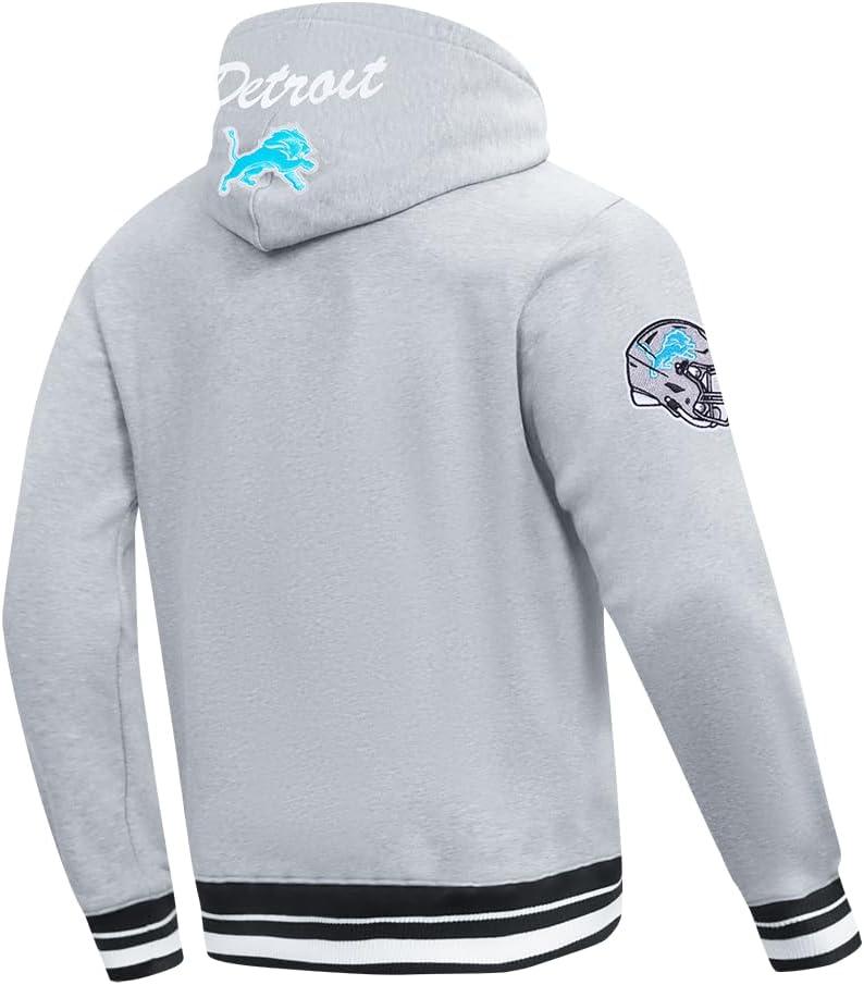 imagePro Standard Mens NFL Team Badge Brushed Back French Terry Pull Over HoodieGrey