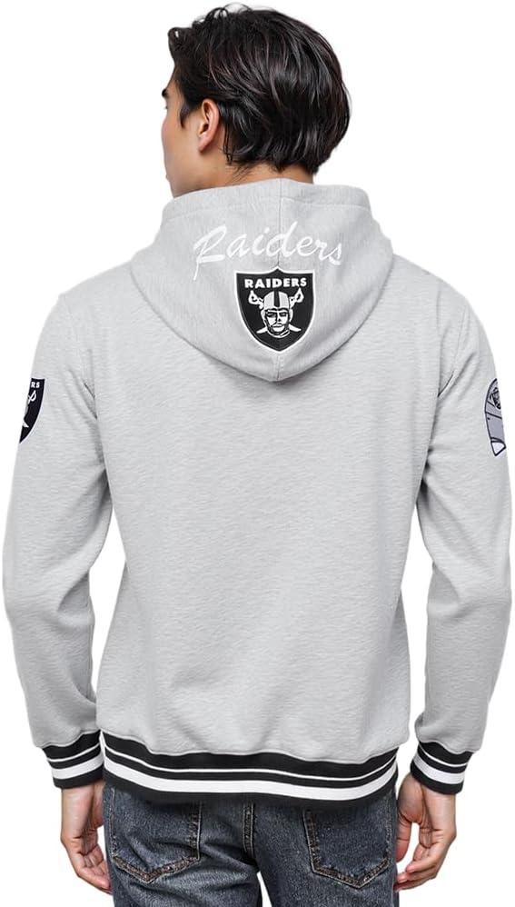imagePro Standard Mens NFL Team Badge Brushed Back French Terry Pull Over HoodieGrey