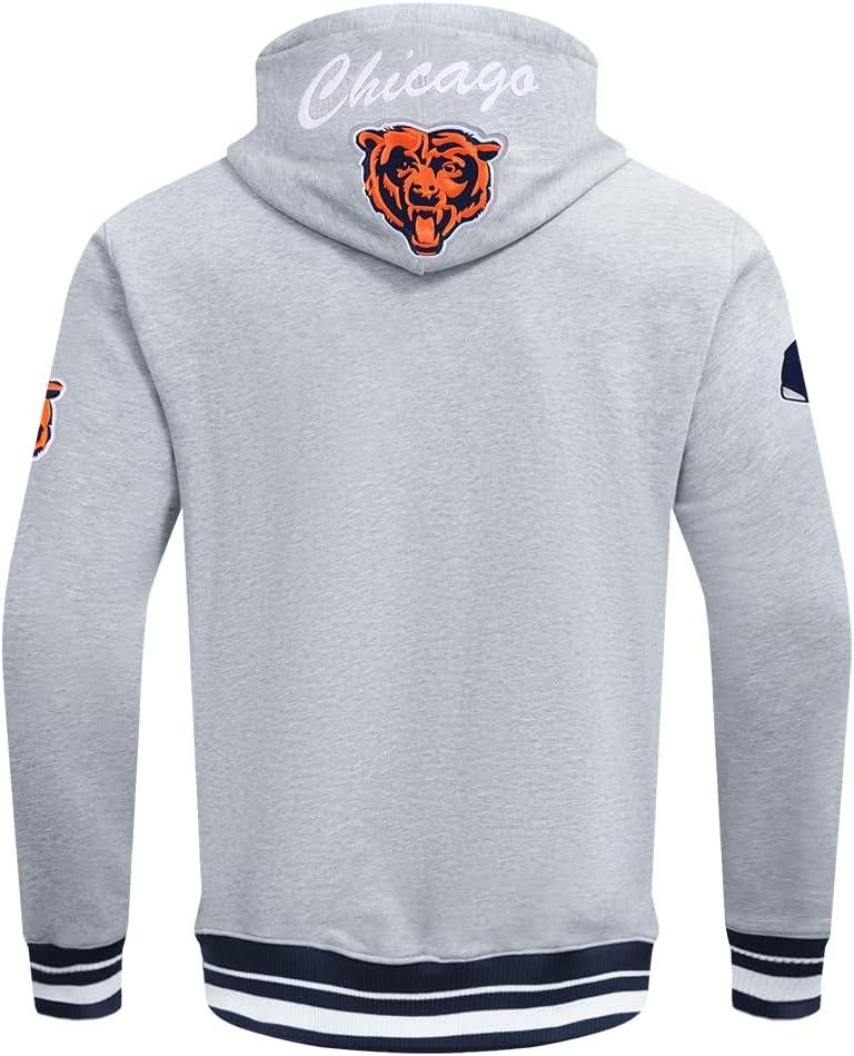 imagePro Standard Mens NFL Team Badge Brushed Back French Terry Pull Over HoodieHeather GreyMidnight Navy