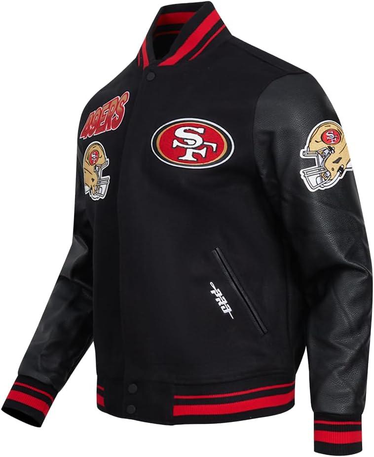imagePro Standard Mens NFL Turn It Up Varsity JacketBlack