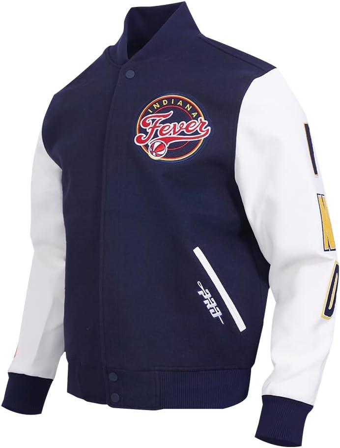 imagePro Standard Mens WNBA Classic Chenille Varsity JacketMidnight NavyWhite