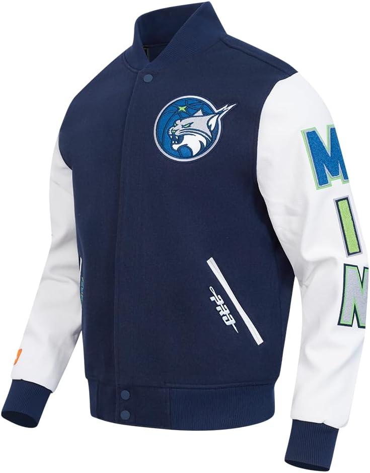 imagePro Standard Mens WNBA Classic Chenille Varsity JacketMidnight NavyWhite