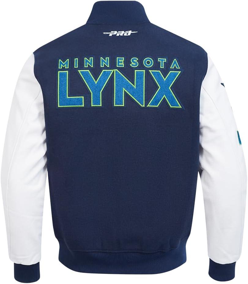 imagePro Standard Mens WNBA Classic Chenille Varsity JacketMidnight NavyWhite