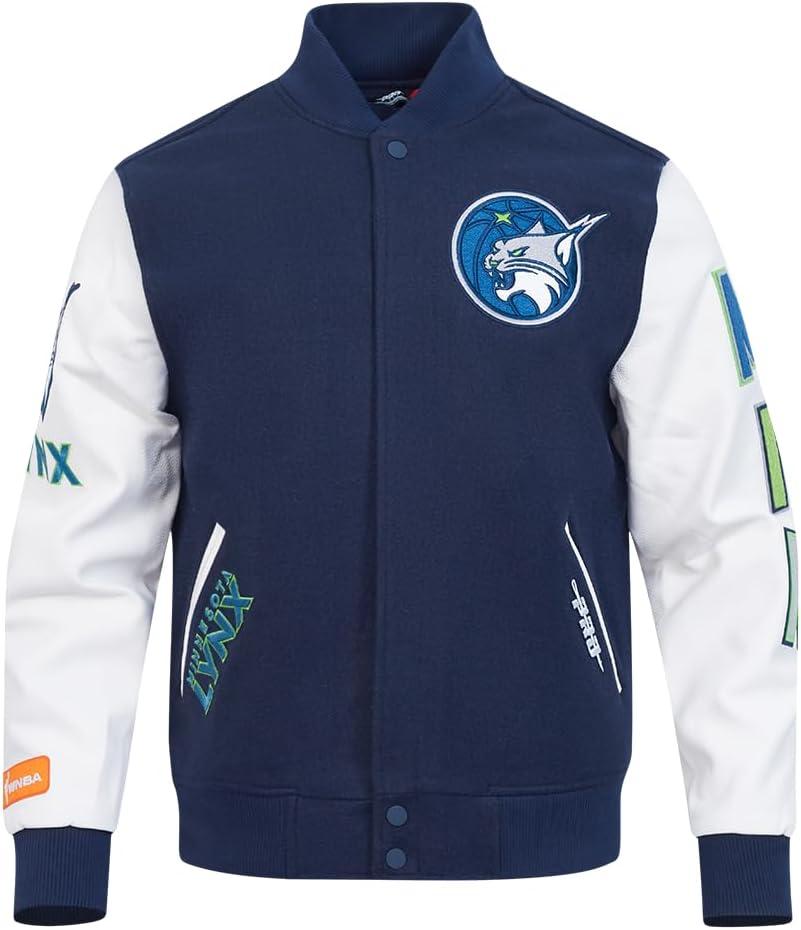 imagePro Standard Mens WNBA Classic Chenille Varsity JacketMidnight NavyWhite