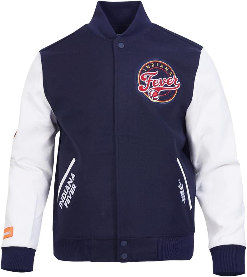 imagePro Standard Mens WNBA Classic Chenille Varsity JacketMidnight NavyWhite