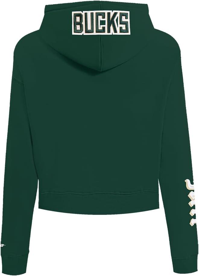 imagePro Standard Womens NBA Old English Cropped Pullover HoodieForest Green