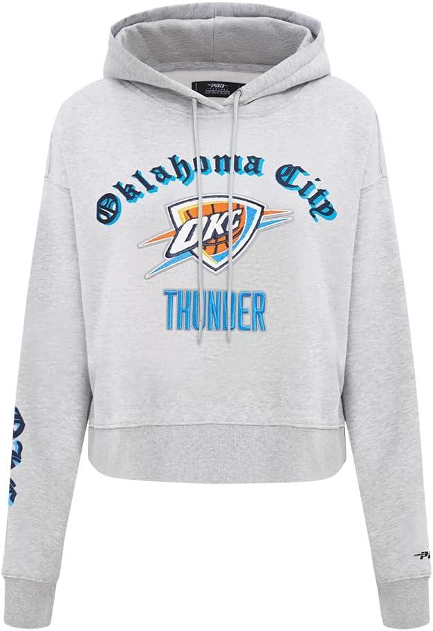 imagePro Standard Womens NBA Old English Cropped Pullover HoodieHeather Grey