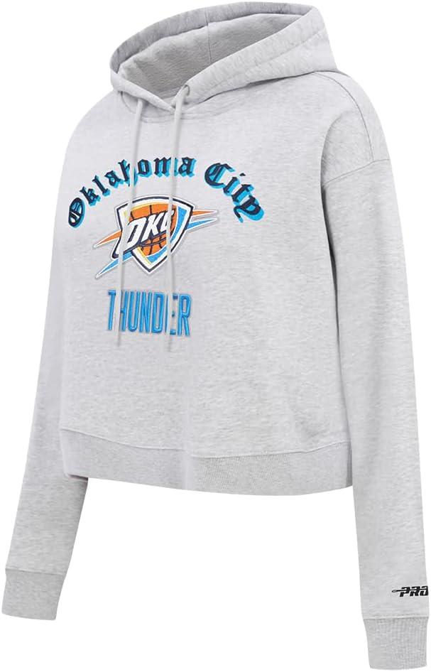 imagePro Standard Womens NBA Old English Cropped Pullover HoodieHeather Grey