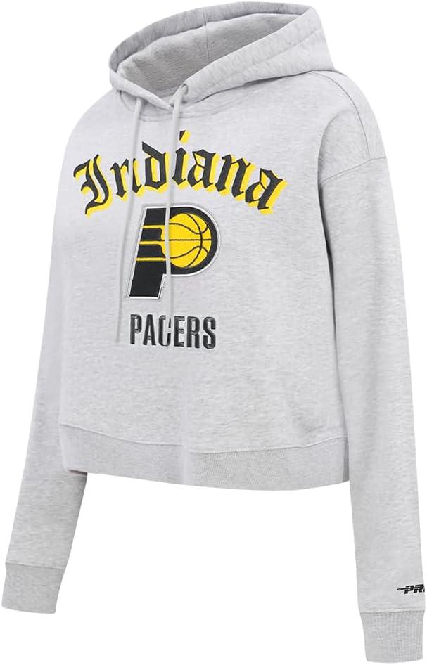 imagePro Standard Womens NBA Old English Cropped Pullover HoodieHeather Grey