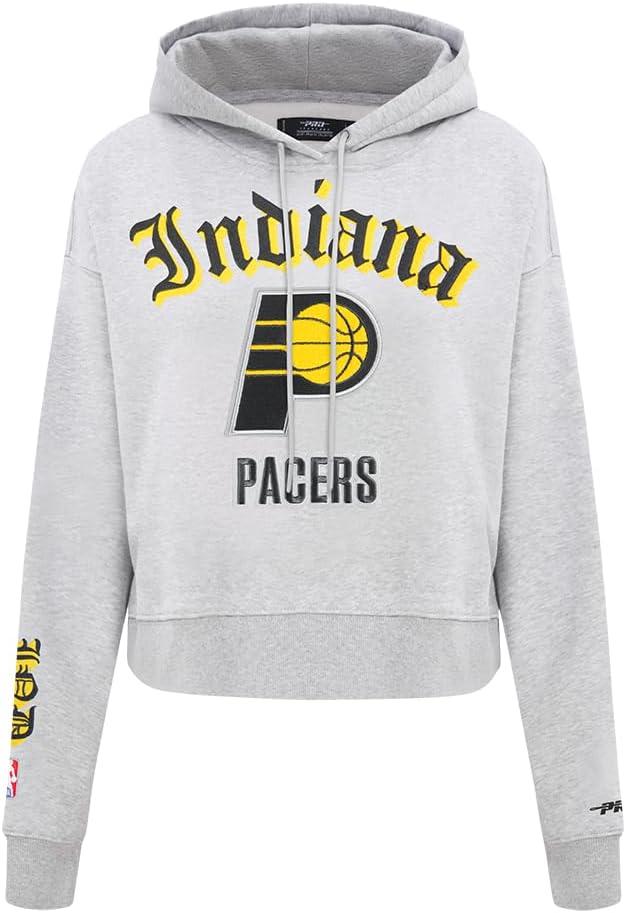 imagePro Standard Womens NBA Old English Cropped Pullover HoodieHeather Grey
