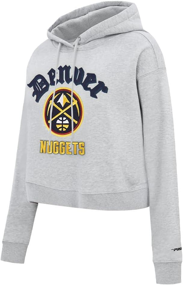 imagePro Standard Womens NBA Old English Cropped Pullover HoodieHeather Grey