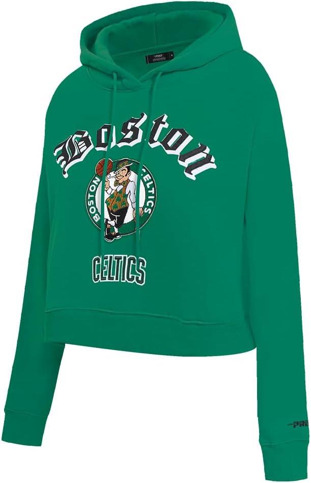 imagePro Standard Womens NBA Old English Cropped Pullover HoodieKelly Green