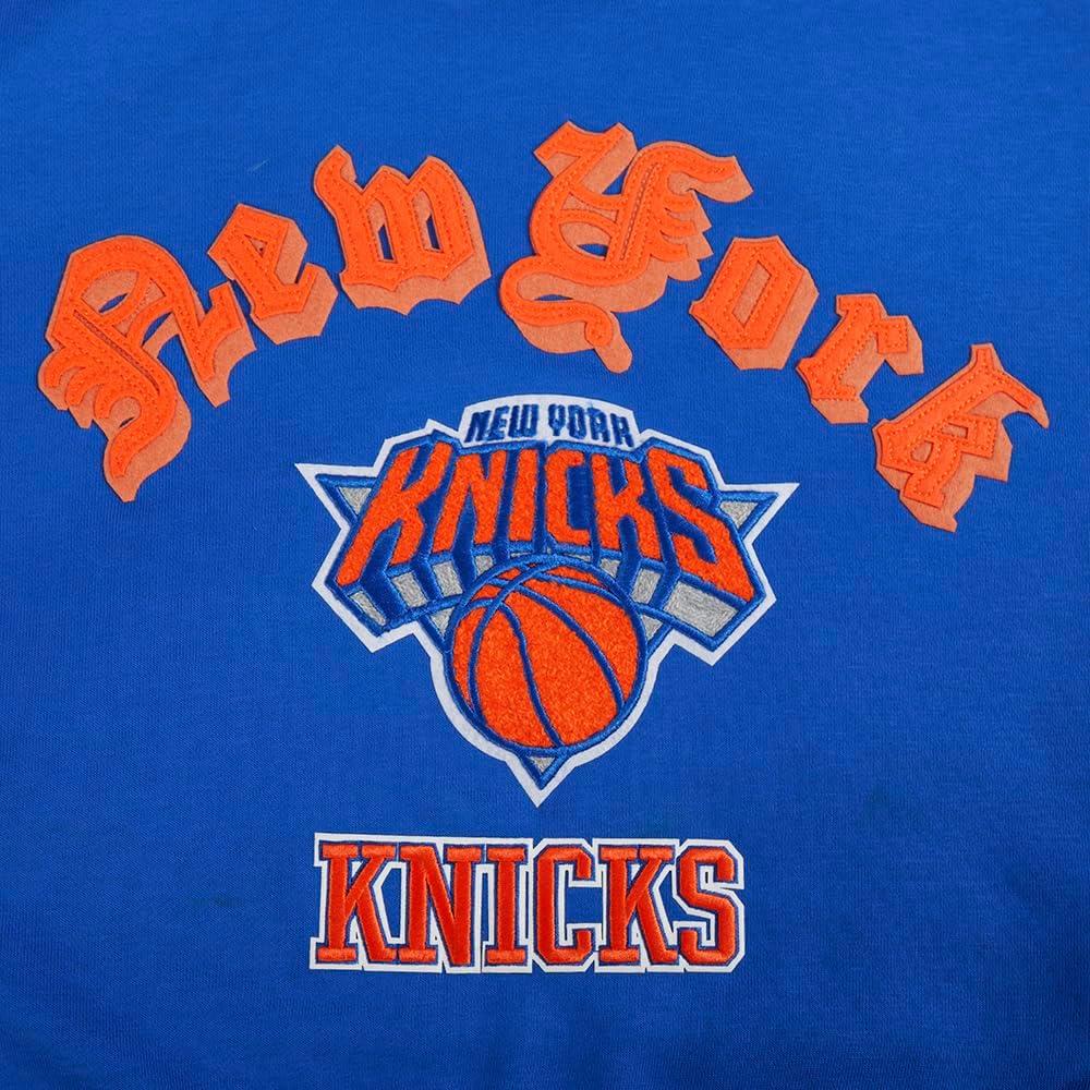 imagePro Standard Womens NBA Old English Cropped Pullover HoodieRoyal Blue