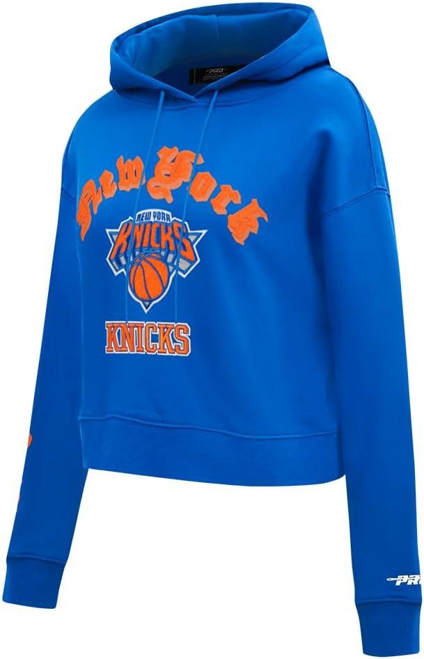 imagePro Standard Womens NBA Old English Cropped Pullover HoodieRoyal Blue