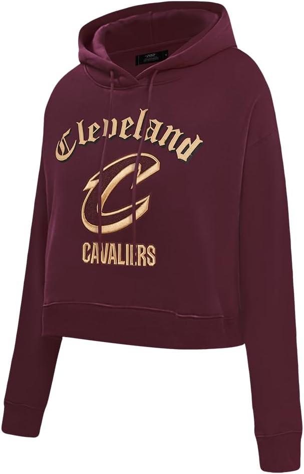 imagePro Standard Womens NBA Old English Cropped Pullover HoodieWine