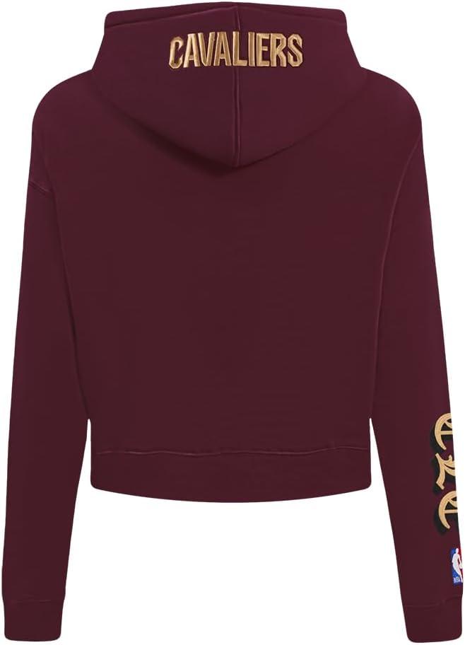 imagePro Standard Womens NBA Old English Cropped Pullover HoodieWine
