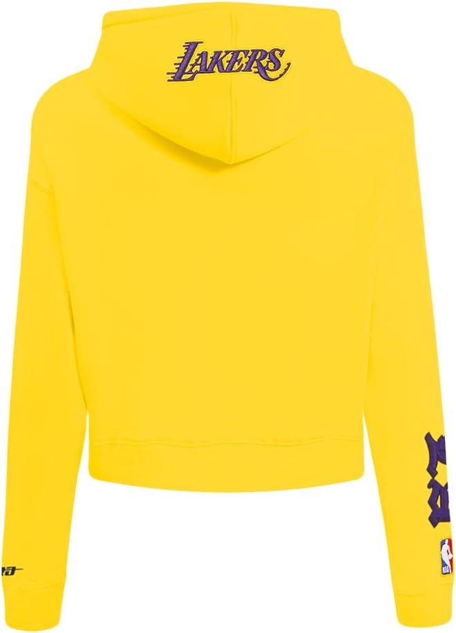 imagePro Standard Womens NBA Old English Cropped Pullover HoodieYellow