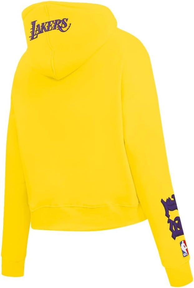 imagePro Standard Womens NBA Old English Cropped Pullover HoodieYellow