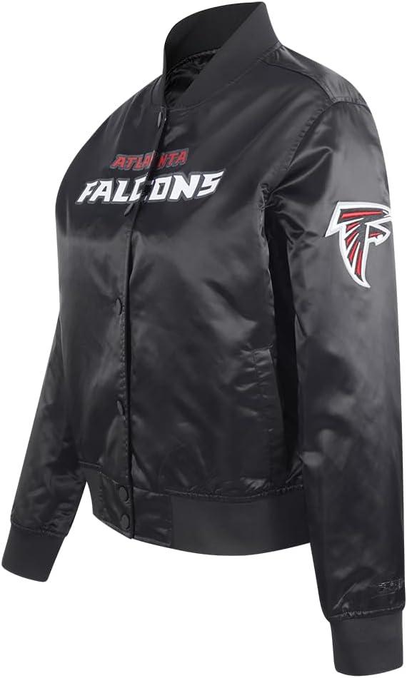 imagePro Standard Womens NFL Atlanta Falcons Classic Chenille Satin Jacket Black M